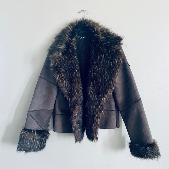 kaity Jackets & Blazers - Penny Lane Mocha Brown Faux Fur Coat